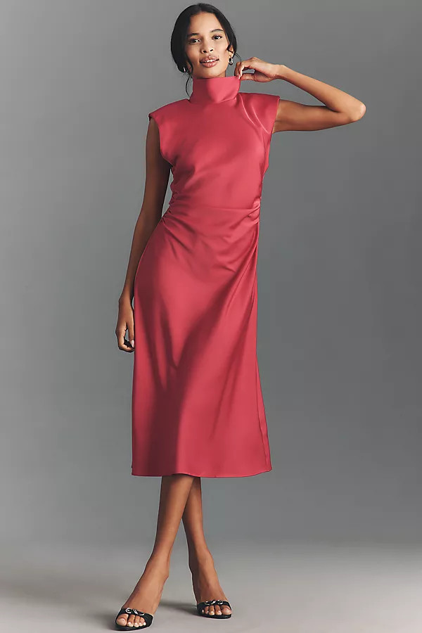 By Anthropologie Sleeveless Mock-Neck Midi Dress | Anthropologie (US)