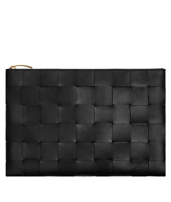 BOTTEGA VENETA Large Cassette $1850 Black Flat Pouch New & Authentic | eBay US