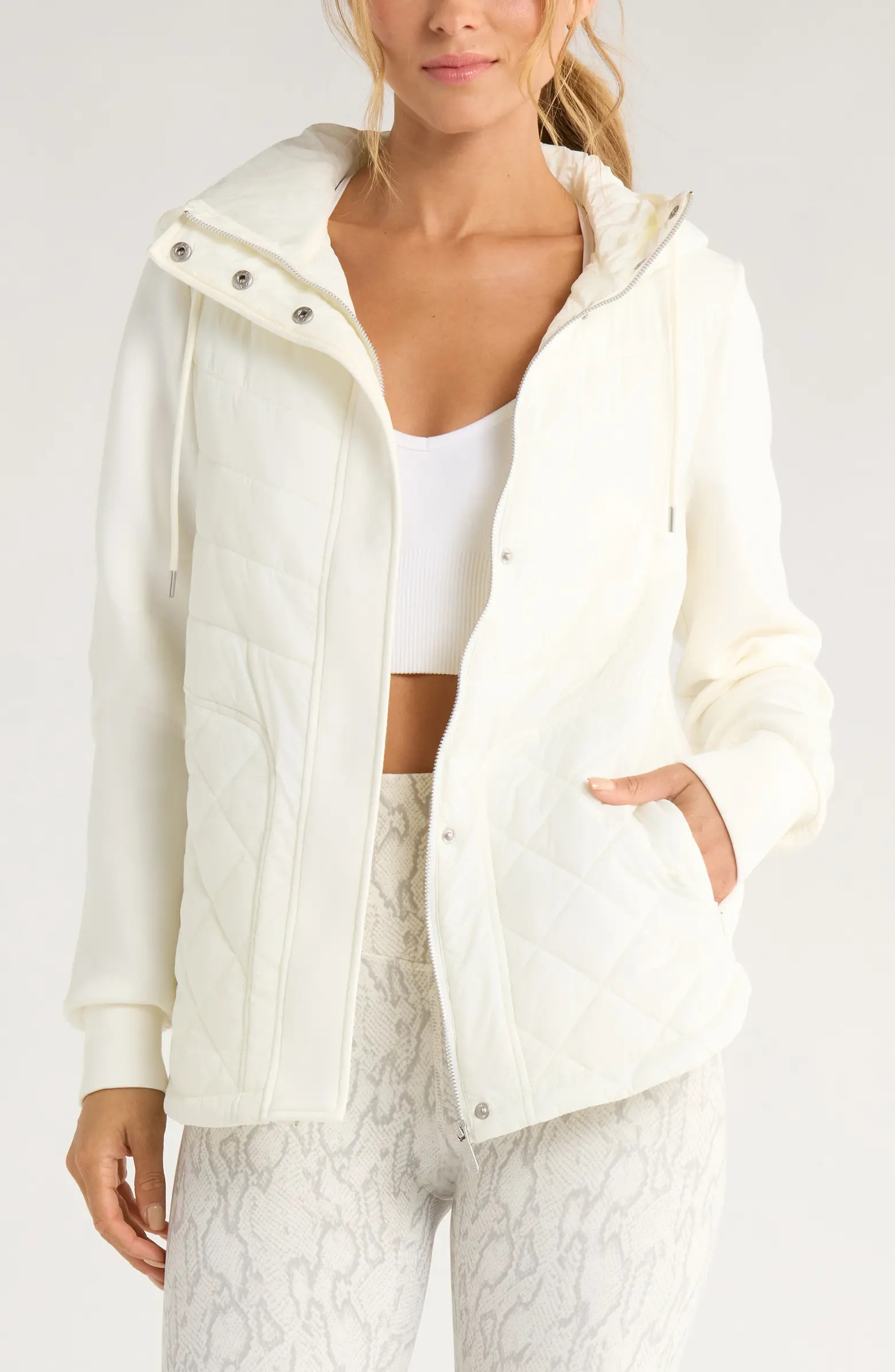 Hybrid Quilted Knit Hooded Jacket | Nordstrom