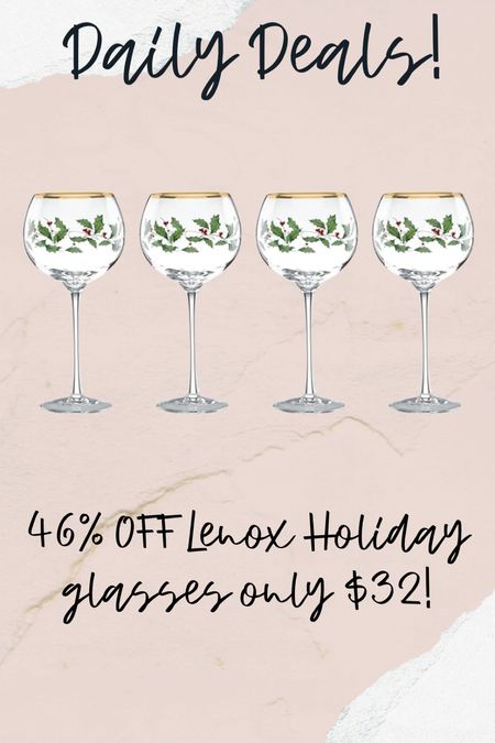 Holiday wine glasses, Lenox wine glasses 

#LTKsalealert #LTKHoliday #LTKCyberWeek