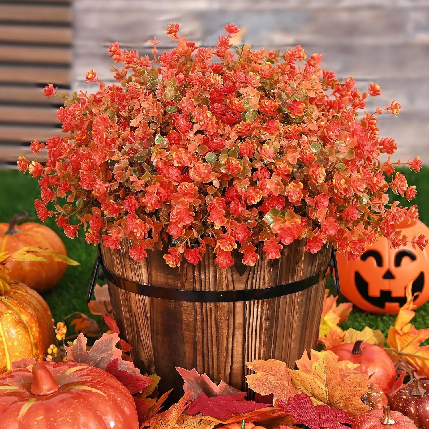 Waipfaru 12 Bundles Artificial Fall Flowers ,Fake Mums,UV Resistant Fake Greenery,No Fade Faux Fl... | Walmart (US)