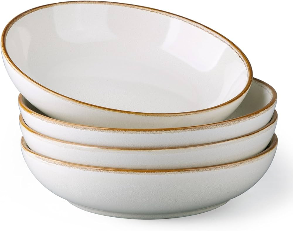 AmorArc 8.5'' Large Pasta Bowls, 36oz Ceramic Salad Serving Bowls Set of 4 for Kitchen, Wide Ston... | Amazon (US)