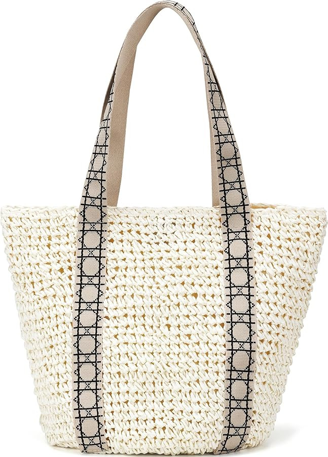 Straw Beach Bag The Tote Bag for Women straw purse hobo bags summer purses for women rattan wicke... | Amazon (US)