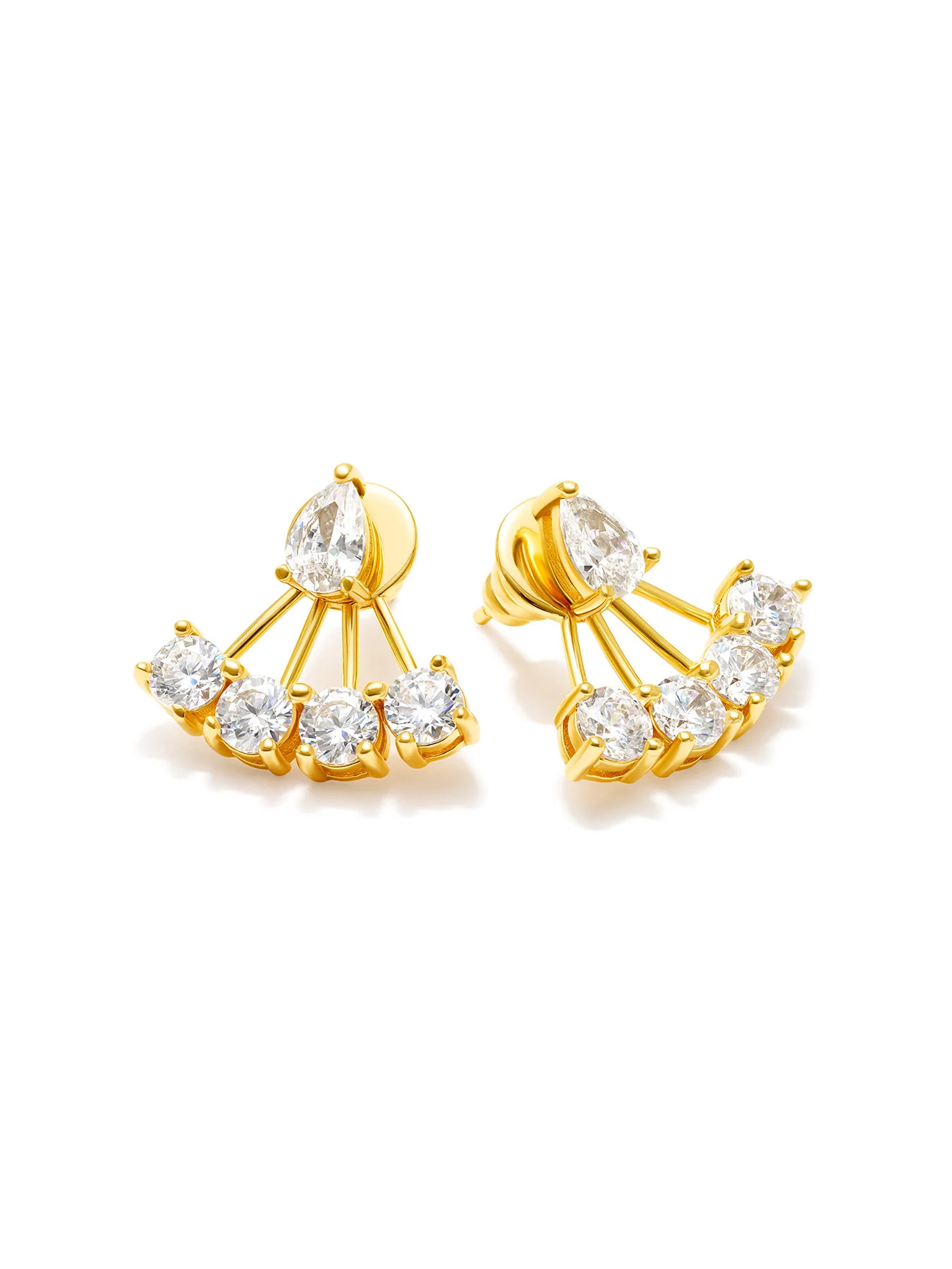 LIGHT DROP - Earrings • Color: 18K Yellow Gold-CZ-white | Ninety-9