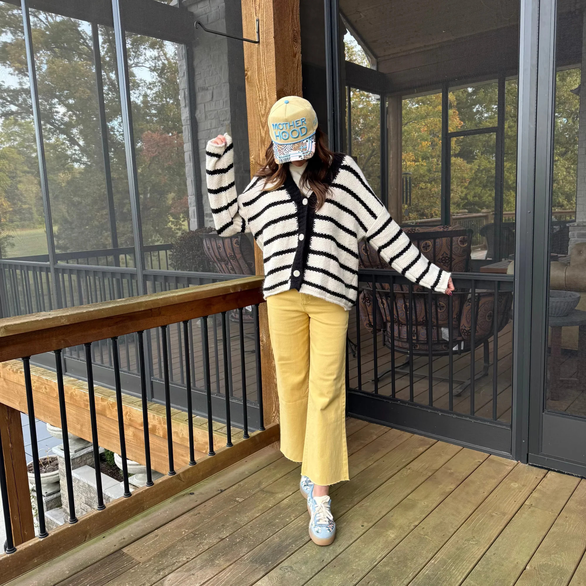 Black Striped Cardigan | Poppy & Pine