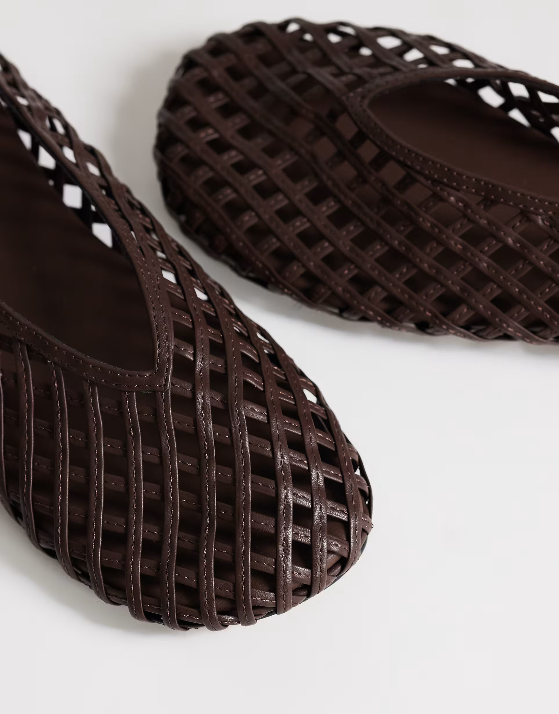 Topshop Luna woven ballet flat in chocolate | ASOS (Global)