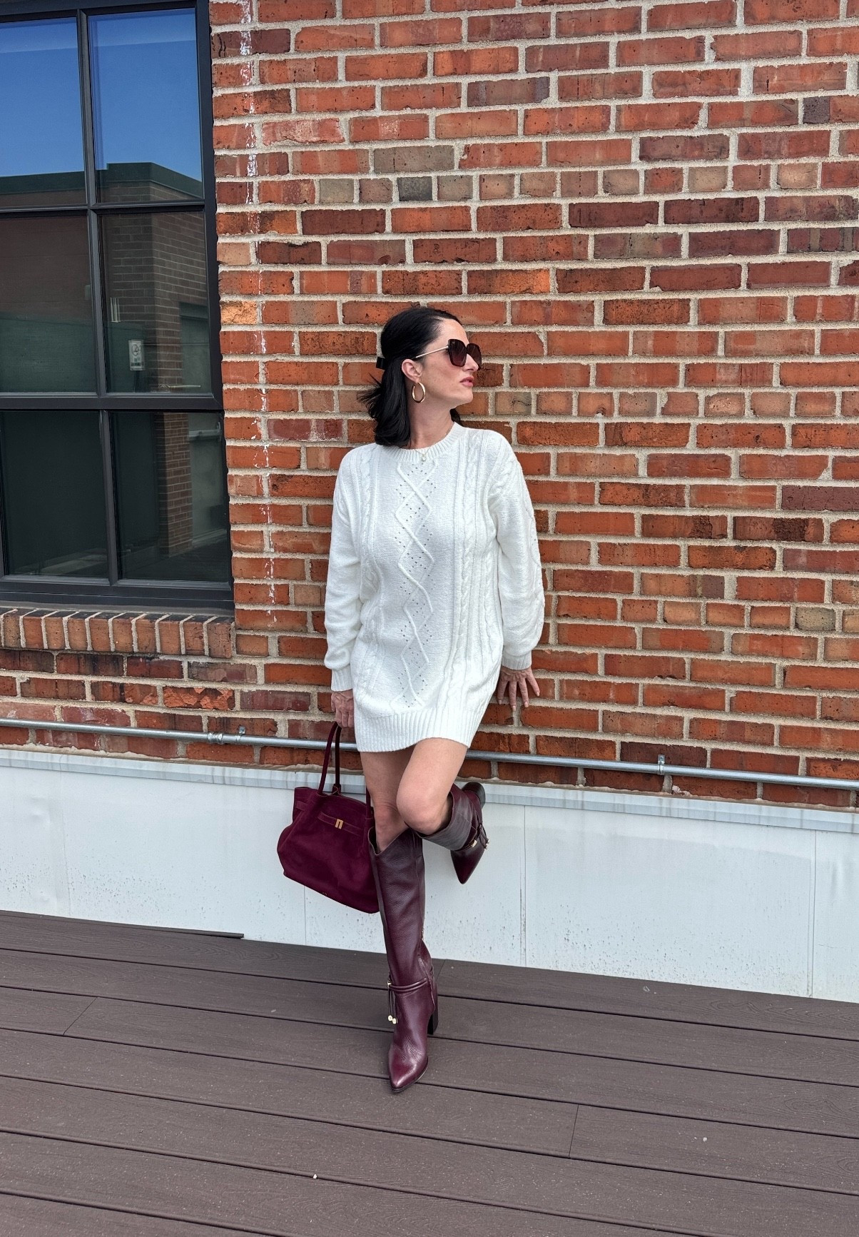 Fall fashion where the star of the show is my fave color of fall BURGUNDY. Burgundy boots from Dolce Vita and bag by JWPEI both purchased from Nordstrom along with the perfect cream colored sweater dress.

#LTKOver40 #LTKStyleTip #LTKSeasonal