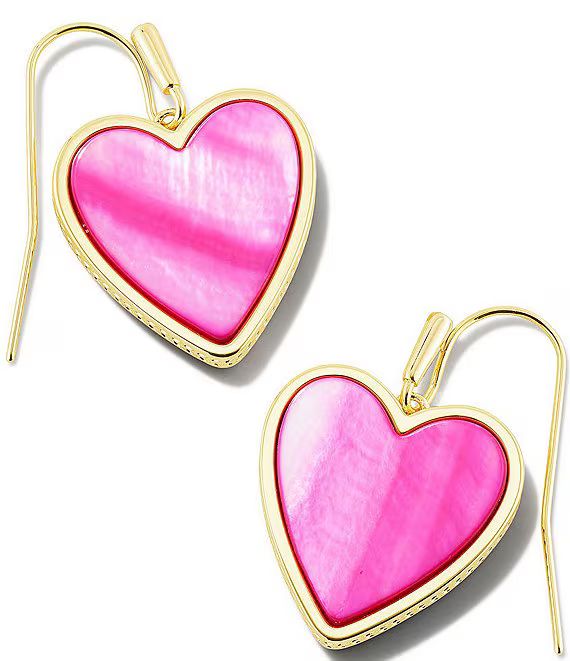 Gold Plated Pink Heart Drop Earrings | Dillard's
