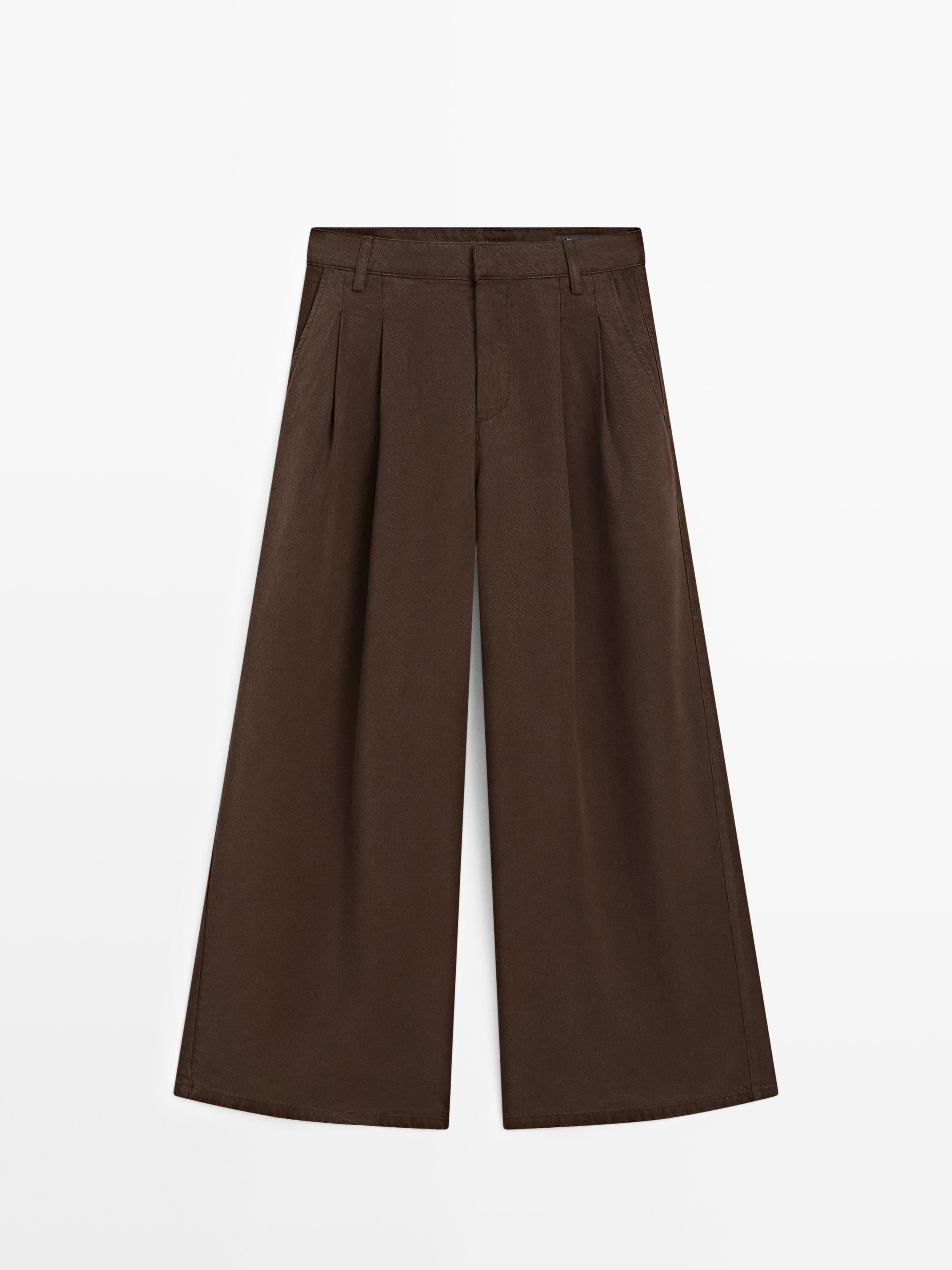 Pleated wide-leg pants | Massimo Dutti US