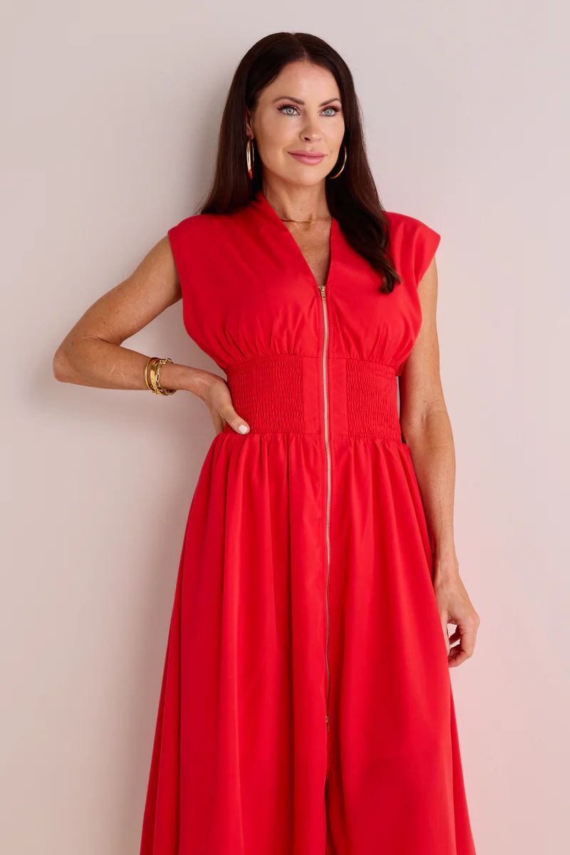 Collins Dress- Red | Avara