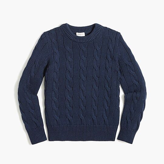 Kids' cable-knit crewneck sweater | J.Crew Factory