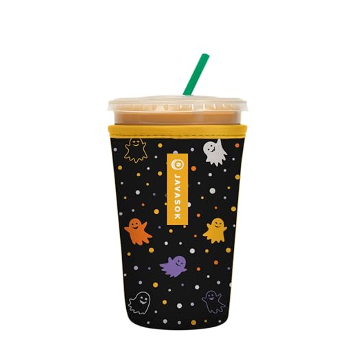 Sok It JavaSok Iced Coffee & Cold Soda Insulated Neoprene Cup Sleeve (Ghost Party, Medium: 22-28oz) | Amazon (US)