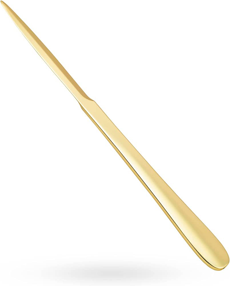 MUSROD 9" Golden Metal Letter Opener with Minimalist Design, Safe Double Edge Blades, Anti-Finger... | Amazon (US)