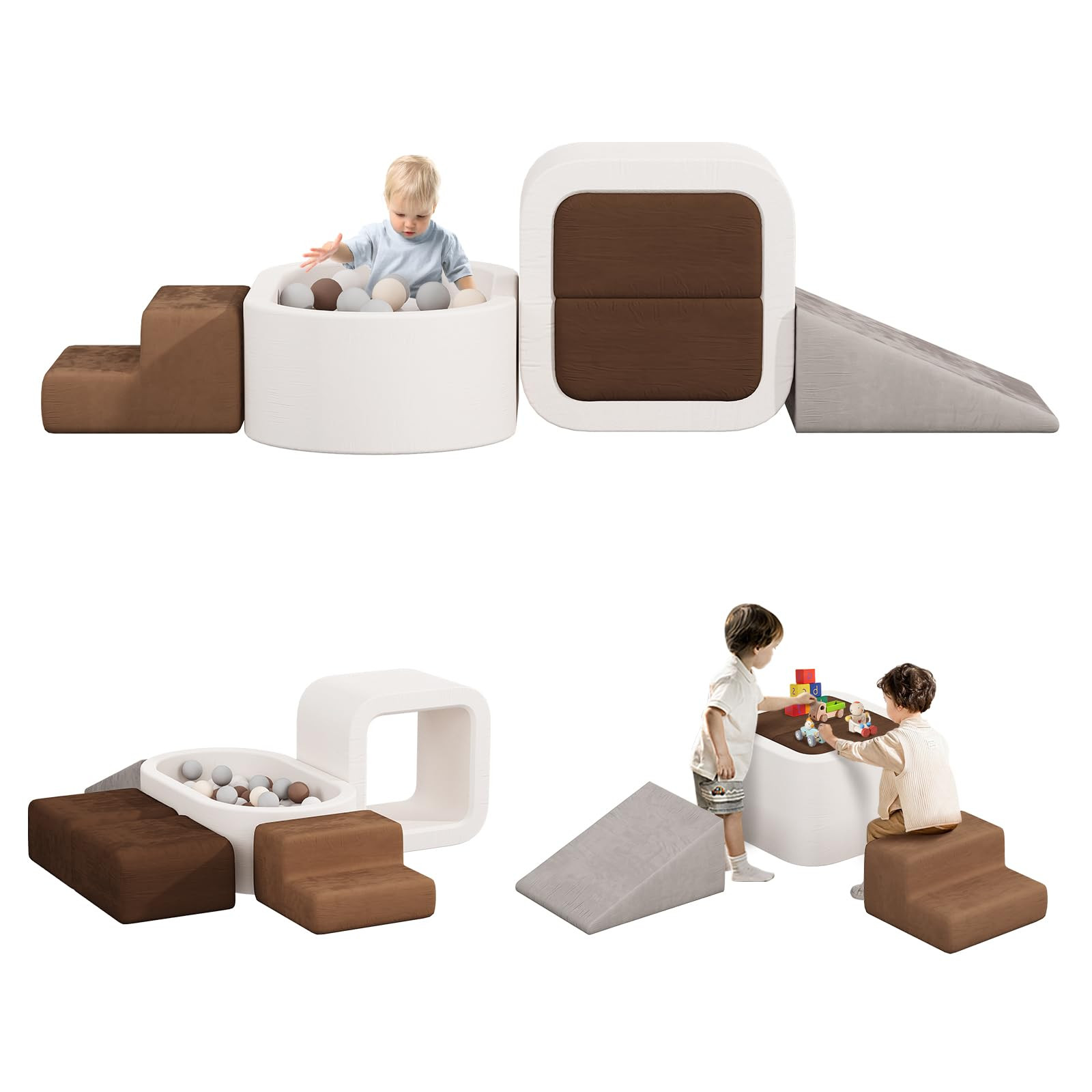 BanaSuper 6-Piece Climbing Toys for Toddlers, Kids Foam Blocks Playset with Ball Pit (Balls not I... | Amazon (US)