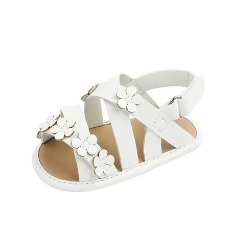 adviicd White Baby Shoes Toddler Sandals Girl Baby Girls Boys Sandals 0-24 Months Toddler Summer Baby Shoes Non-Slip Rubber Sole Walking Shoes White 5 | Walmart (US)