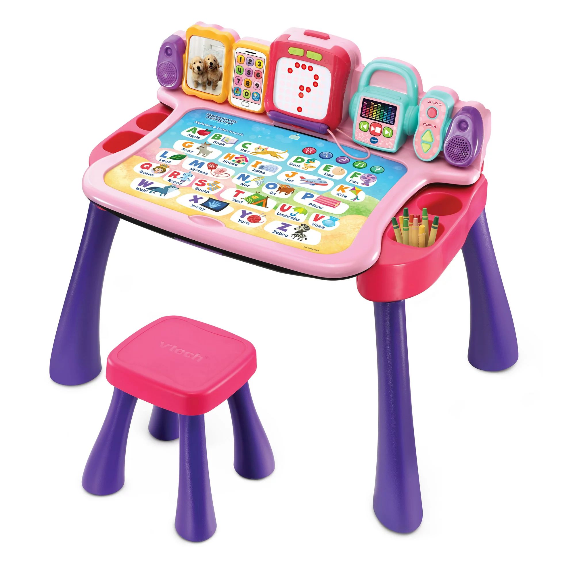 VTech Explore and Write Activity Desk, Interactive Teaching Toy, Pink | Walmart (US)