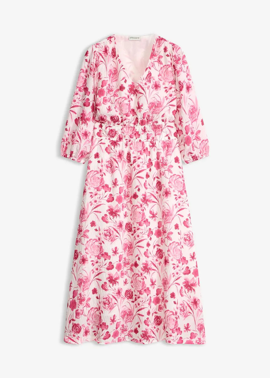 Mit V-Ausschnitt und 3/4-\u00c4rmeln - pink, Regul\u00e4r - Damen | bonprix | Bonprix DE