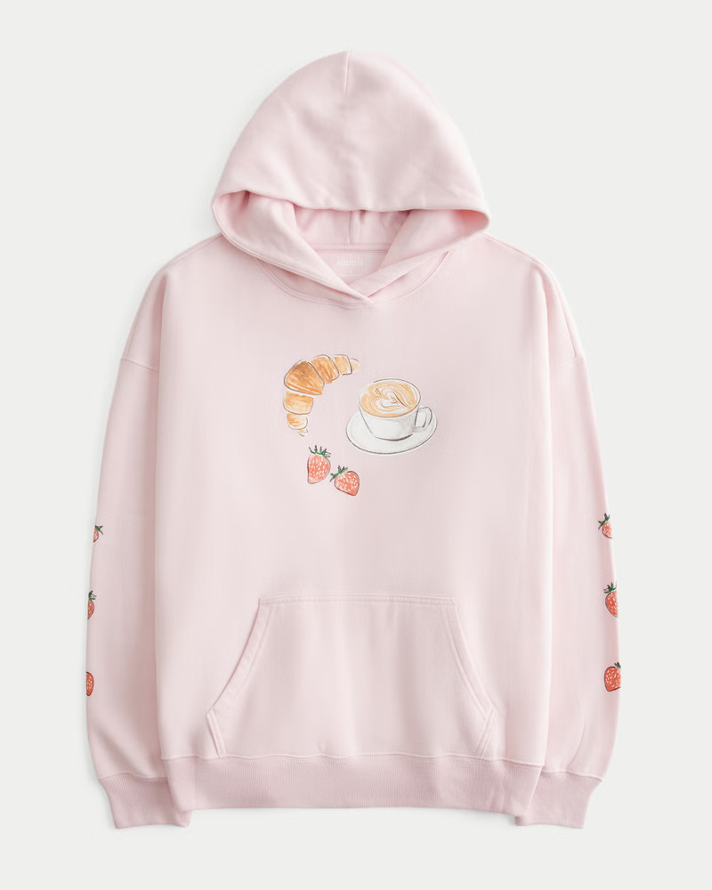 Women's Oversized Café Graphic Hoodie from Hollister | Hollister (US)