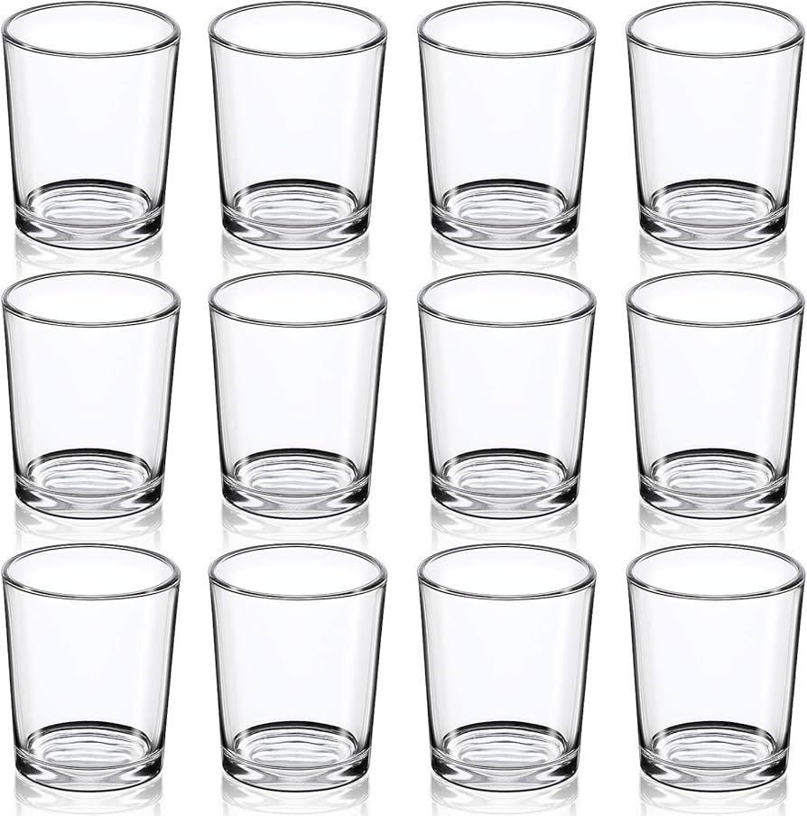 DARJEN Votive Candle Holders Set of 12 - Glass Votives Holder - Clear Floating Tealight Candle Ho... | Amazon (US)