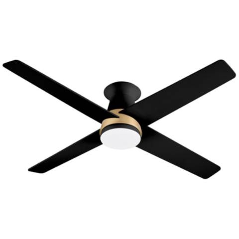 Santa Ana Ceiling Fan - Aged Brass - Black - #0691P | Lamps Plus | Lamps Plus