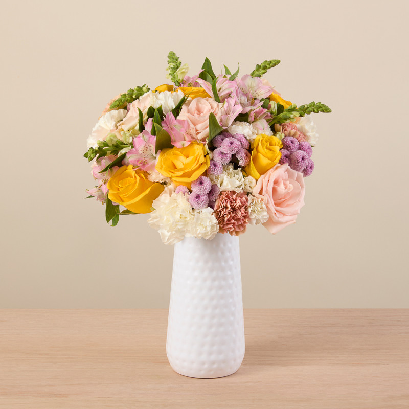 Peach and Yellow Rose Bouquet with Carnations and Alstroemeria - The Bouqs Co. | The Bouqs Co.