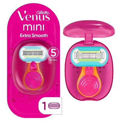 Venus Mini Extra Smooth On The Go Women's Razor + 1 Razor Blade Refill + 1 Travel Case - Trial Size | Target