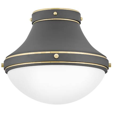 Foyer Oliver-Small Flush Mount-Dark Matte Grey - #040D4 | Lamps Plus | Lamps Plus