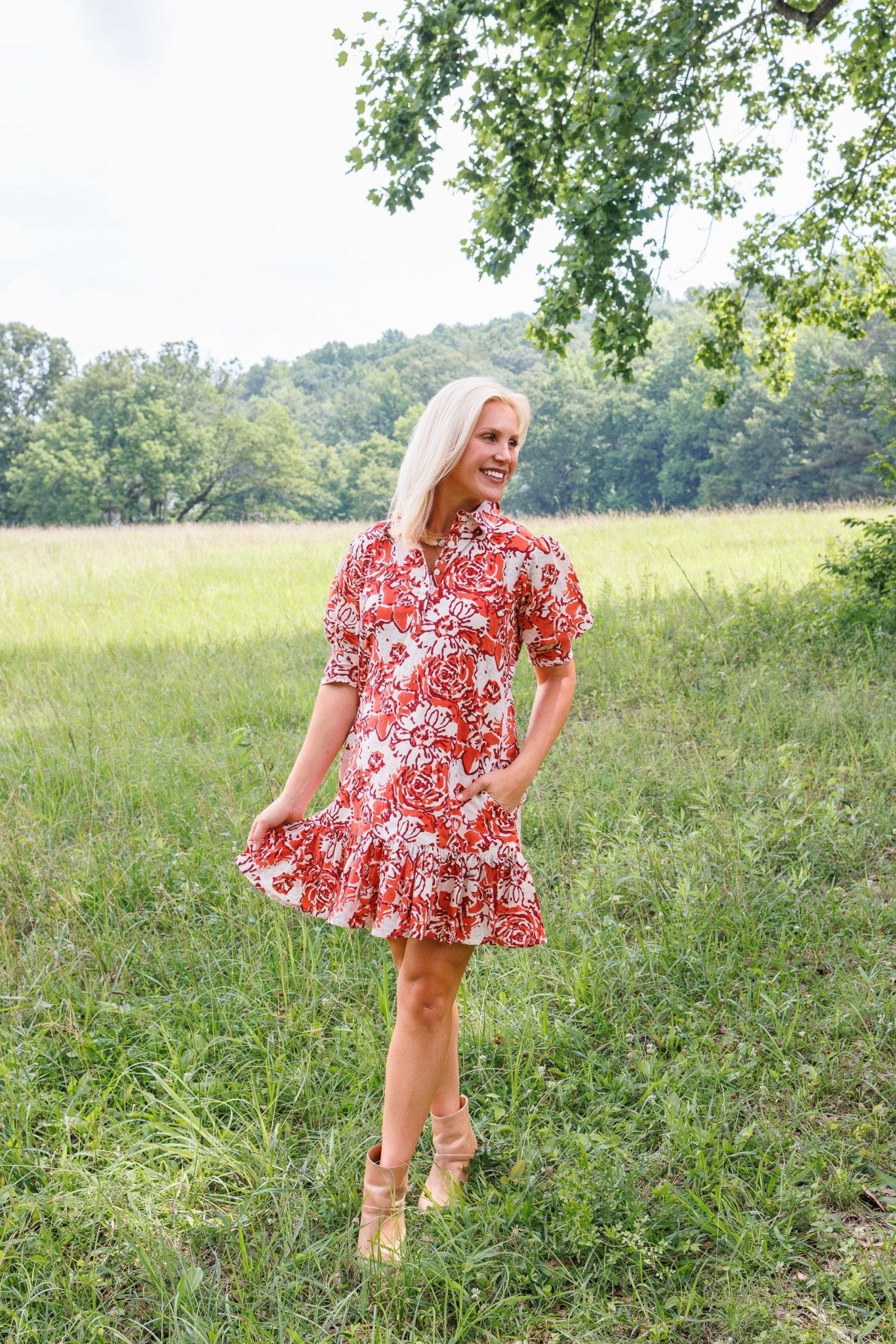 Maggie Oaks Addison Fall Fires Mini Dress | Clover + Bee