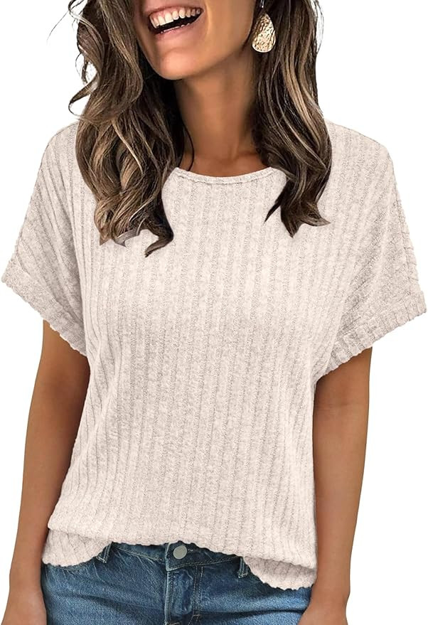 AUTOMET Women Shirts Summer Sweaters Regular Fit Short Sleeve Tunic Tops 2025 Dressy Casual Busin... | Amazon (US)
