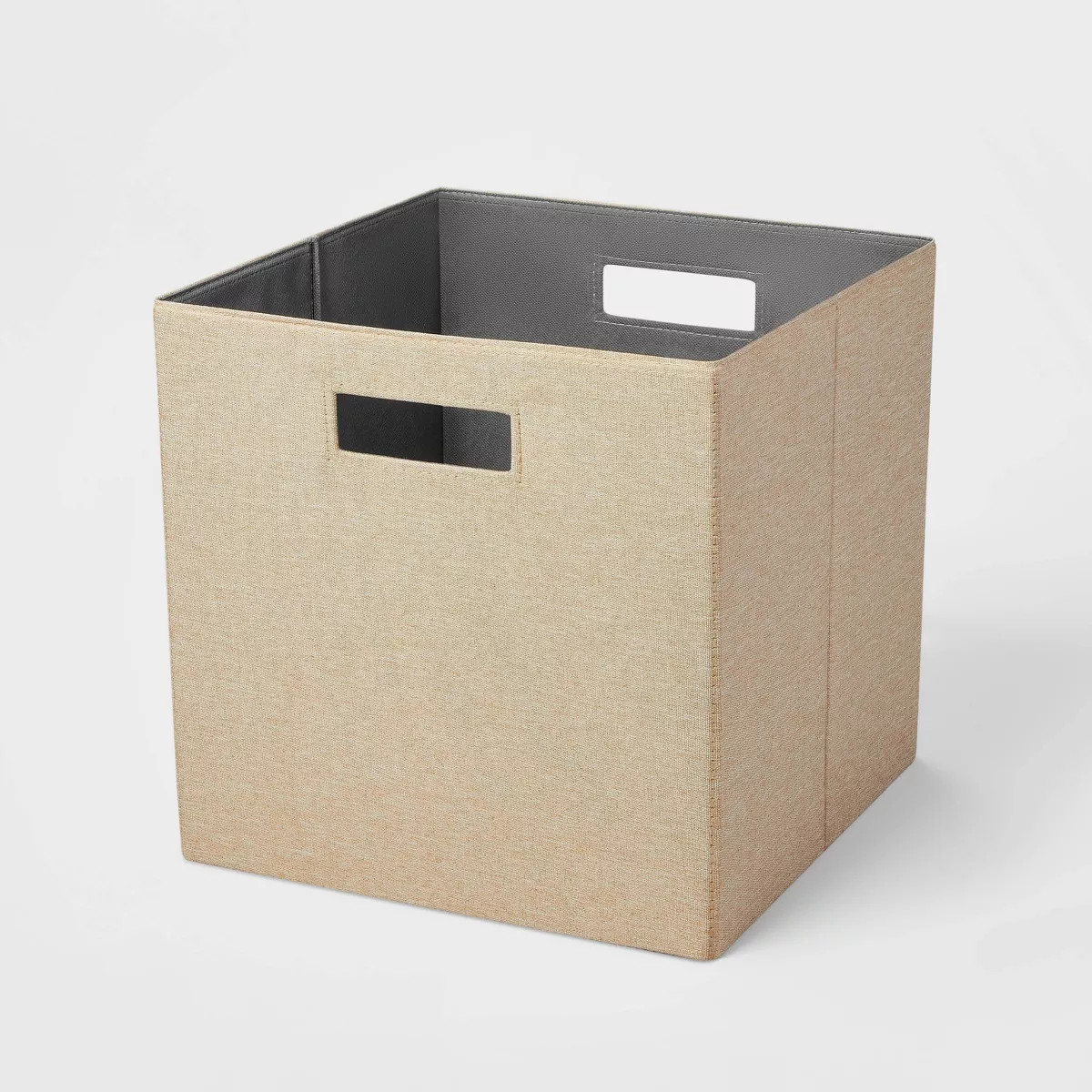13" x 13" Fabric Bin Linen Yarn Dye Taupe - Brightroom™: 13 Inch Storage Cube, Decorative Stora... | Target
