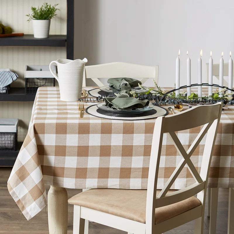 Estacia Checkered 100% Cotton Tablecloth | Wayfair North America