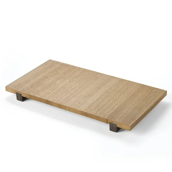 Home Décor Collection 8" x 15" Natural Wood Riser Decorative Tray | Walmart (US)