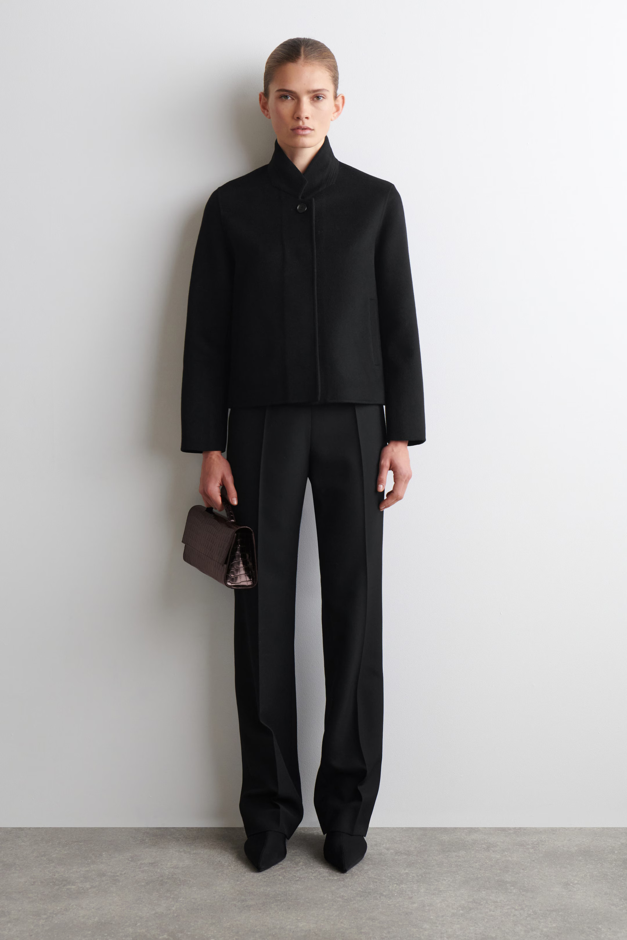 STRUCTURED DOUBLE-FACED WOOL JACKET - BLACK | COS US | COS (US)