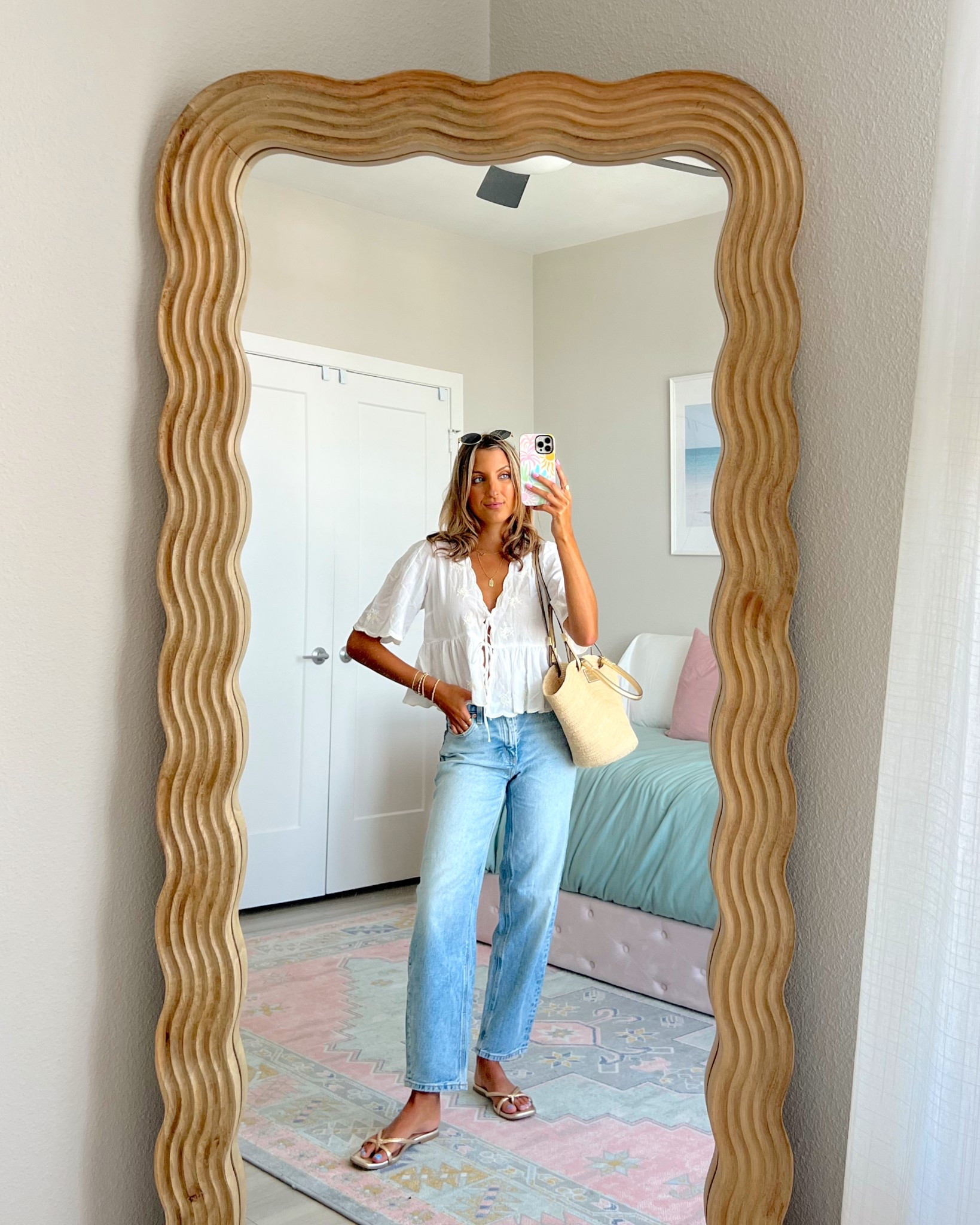 spring outfit idea from American eagle 💐💕 wearing a size XS use code EXTRA35 for an extra 35% off your purchase 