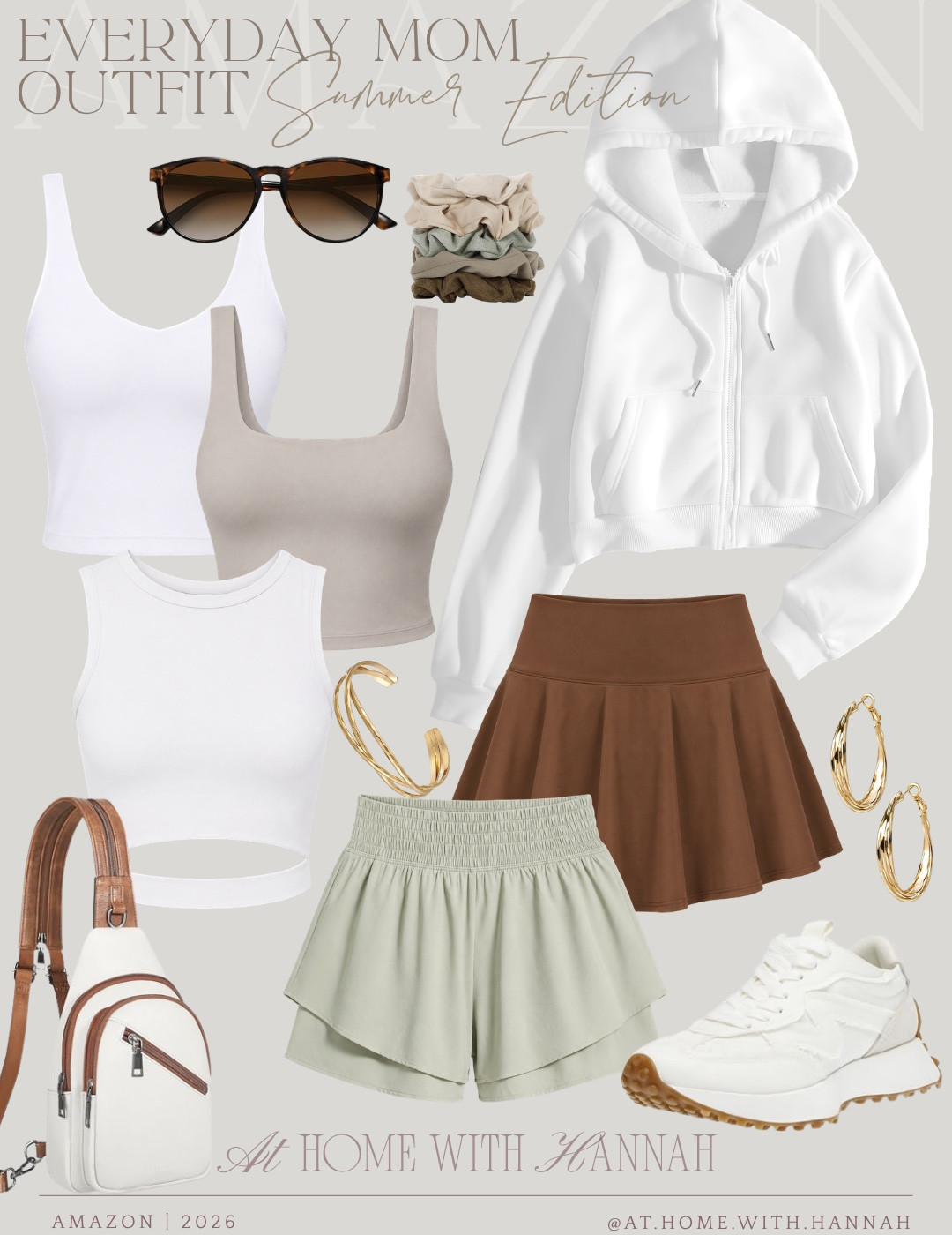 everyday mom outfits • Amazon summer basics • pieces I actually wear on repeat

Shop my closet staples ✨
These are the pieces I reach for on repeat as a mom when I want to be comfortable, keep things easy, and still look good. Simple tanks, easy layers, casual bottoms, comfy sneakers, and neutral accessories that mix and match without overthinking it. Perfect for errands, summer days, mom life, casual outfits, and throw-on-and-go style that still feels pulled together!

If you’re shopping for:

* everyday mom outfits
* summer mom outfits
* Amazon summer basics
* casual summer outfits
* practical cute outfits
* neutral wardrobe staples
* Amazon athleisure outfits
* comfy errand outfits
* throw on and go outfits
* mom wardrobe basics





••

everyday mom outfits • summer mom outfits • amazon summer basics • casual summer outfits • practical cute outfits • shop my closet staples • neutral wardrobe basics • amazon athleisure outfits • square neck tank tops • cropped zip hoodie • casual skort outfit • flowy athletic shorts • comfy white sneakers • throw on and go mom outfits • mom wardrobe staples

#everydaymomoutfits #summermomstyle #amazonwardrobebasics #casualsummeroutfits #practicalstyle
#ltkstyle #ltkfinds #ltkfashion

#LTKgrwm #LTKootd #LTKmomlife