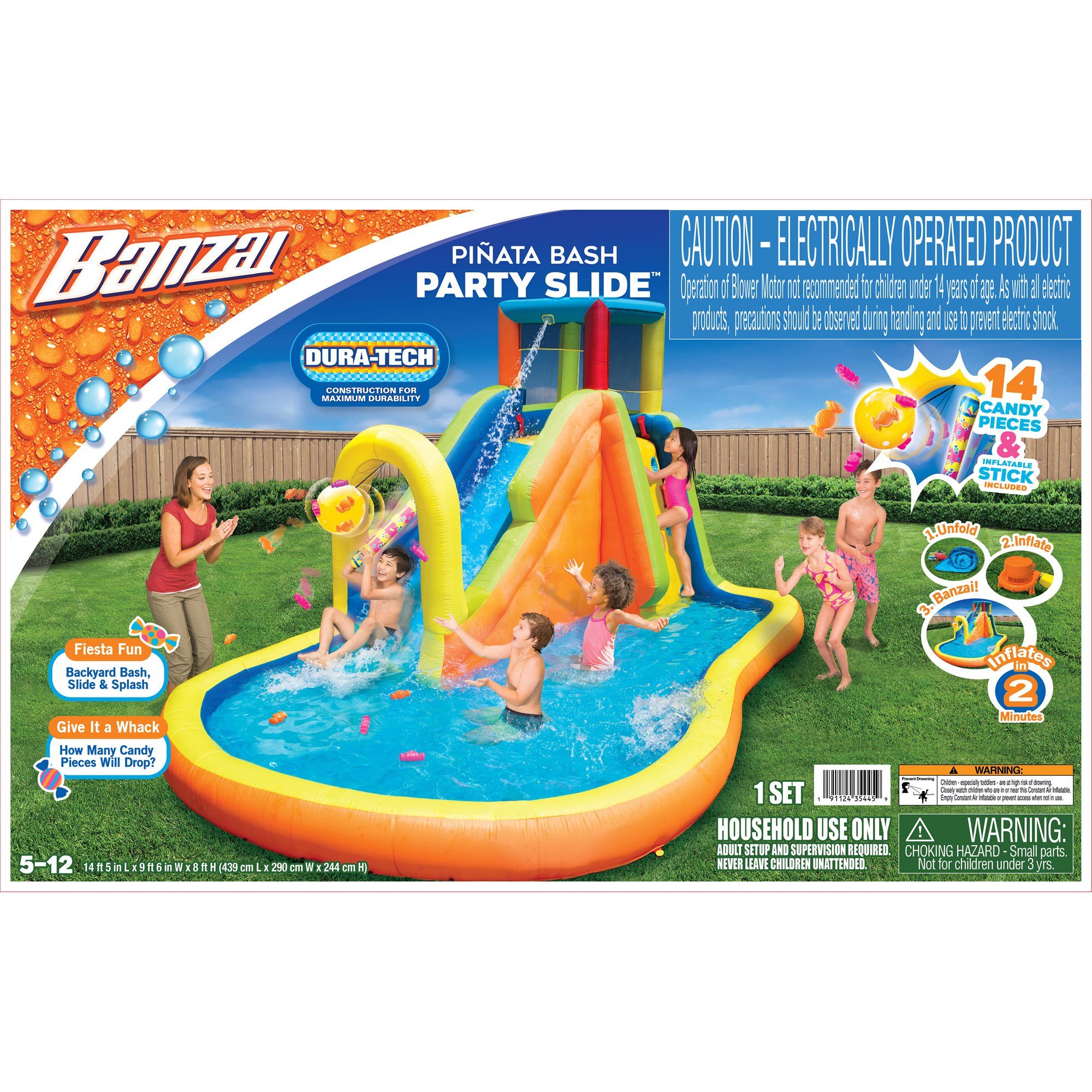 Banzai 35445 Inflatable Pinata Bash Party Slide Aquatic Activity Water Park | Walmart (US)