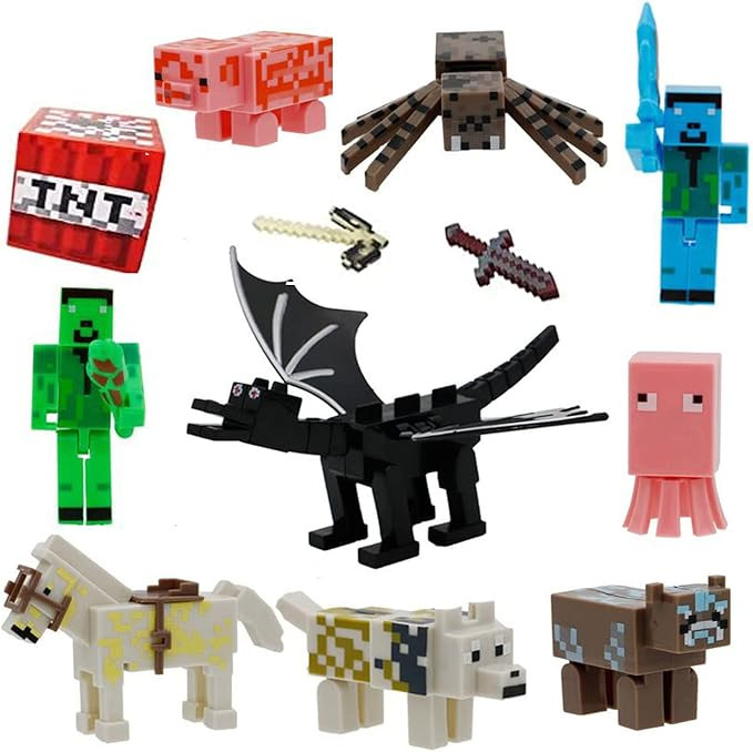 12Pcs Pixel Cake Topper Video Game Theme Birthday Cake Decoration DIY | Amazon (US)