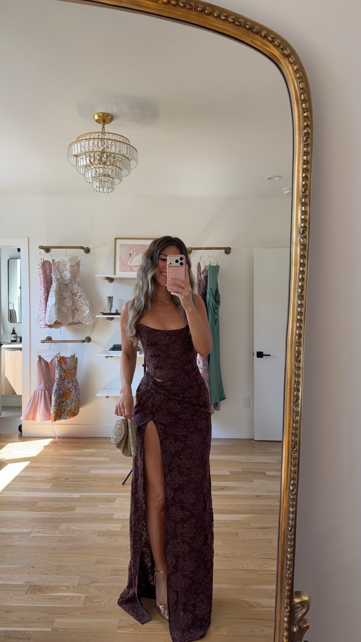 brown lace maxi with a side cutout and thigh-high slit summer wedding guest dress for every girl 💍

I’m 5’4” & wearing my usual smalls/2

electric picks: emerson20

summer wedding guest dresses, wedding guest dresses, cocktail dresses, semi-formal dresses, black tie wedding guest dresses, destination wedding guest dresses, garden party dresses, wedding guest outfit ideas, fall dresses, autumn dress, bridal shower, babydoll dress

#LTKWedding #LTKSeasonal #LTKgrwm