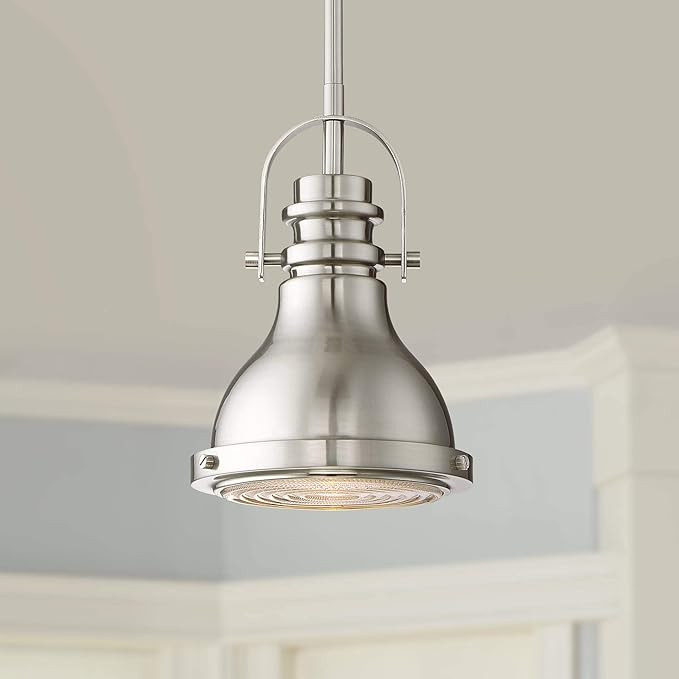 Possini Euro Design Verndale Brushed Nickel Mini Pendant Lighting Fixture 6 1/2" Wide Farmhouse I... | Amazon (US)