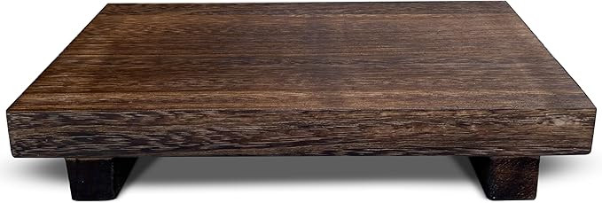 Wood Riser for Decor - Rustic Pedestal Stand - Handmade Small Wood Tray - Soap Tray for Kitchen S... | Amazon (US)
