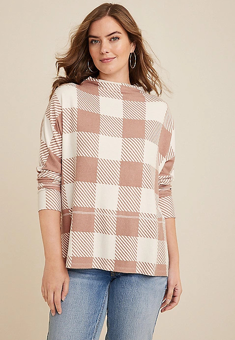 Sylvan Plaid Tunic Top | Maurices