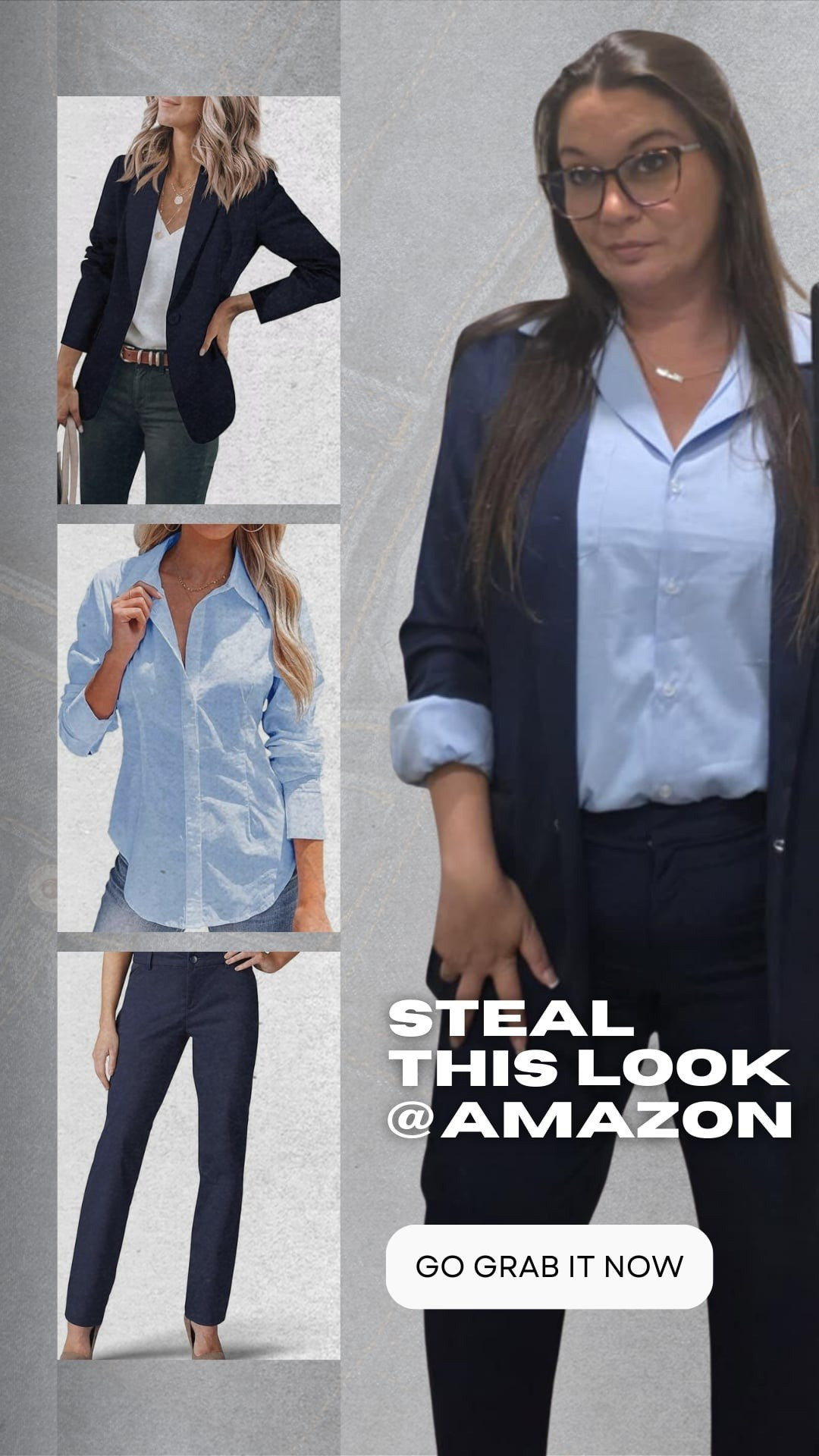 This look is the definition of polished with personality — a sleek black blazer, soft sky blue blouse, and tailored black slacks that take you from office hours to after-hours with zero effort. The pop of blue adds just the right amount of color to a timeless workwear combo.I’ve linked similar Amazon finds for each piece via my LTK so you can recreate this entire outfit in a few clicks.Tap my LTK link to shop this look now — perfect for corporate chic, client meetings, and professional events.

#LTKWorkwear #LTKActive #LTKBeauty