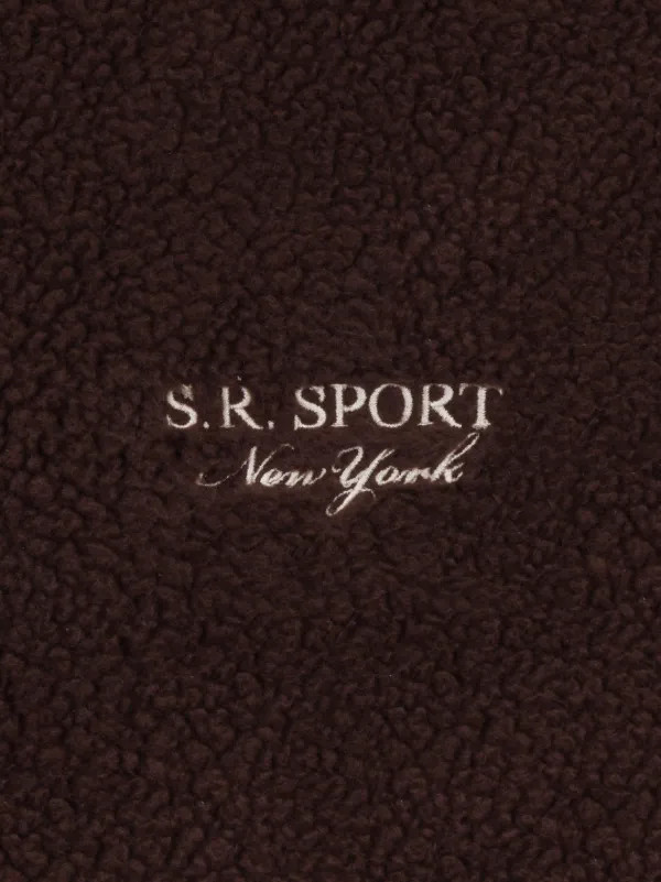 Sporty & Rich logo-embroidered zip-up Jumper | Brown | FARFETCH UK | Farfetch Global