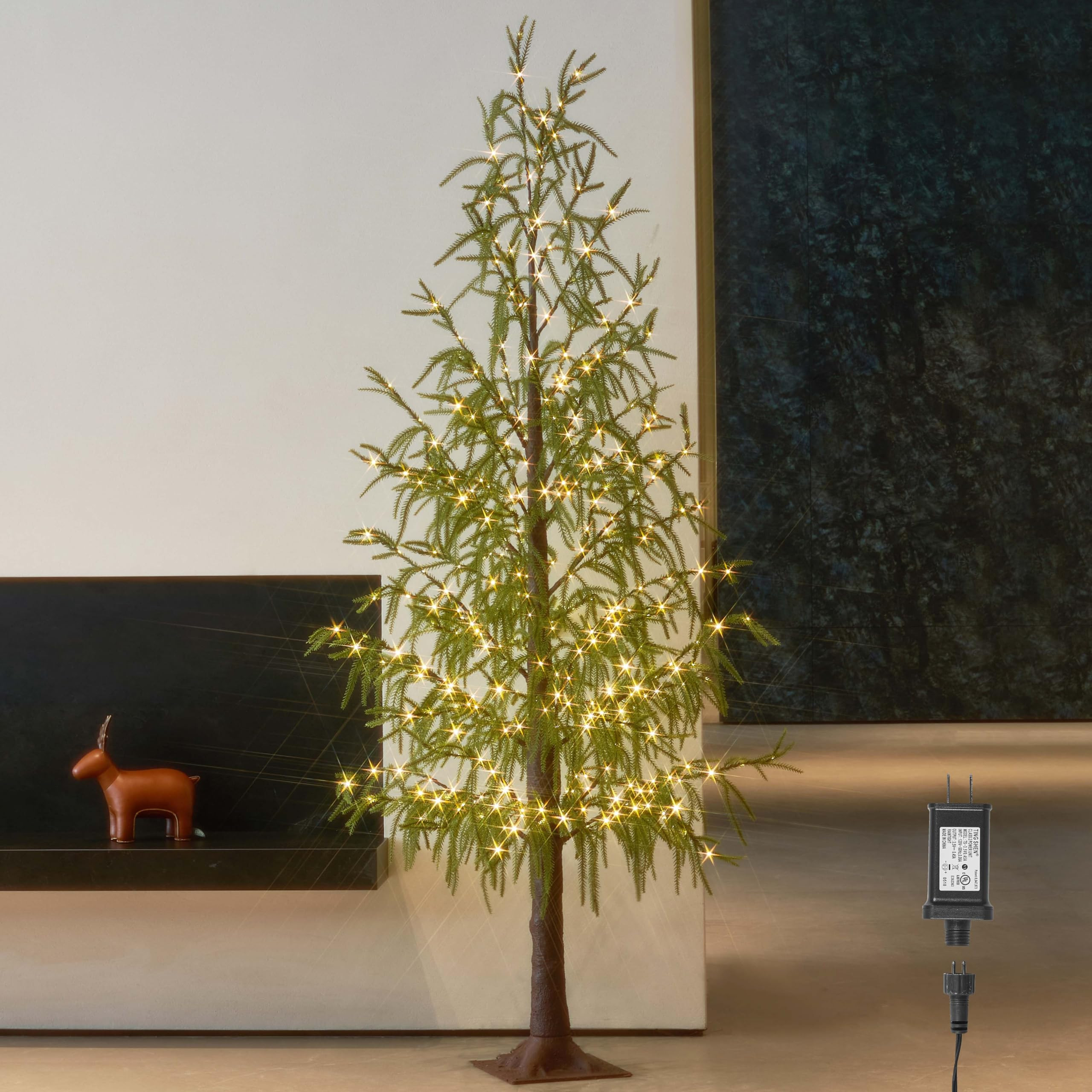 LITBLOOM Lighted Norfolk Pine Tree 6FT 416 LED Fairy Lights, Christmas Tree with Lights for Home ... | Amazon (US)