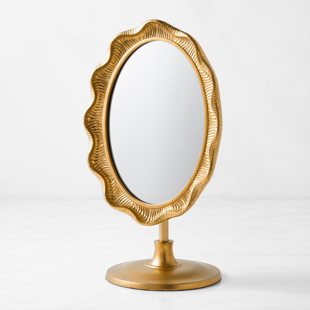 AERIN x Williams Sonoma Home Gold Scalloped Vanity Mirror | Williams-Sonoma