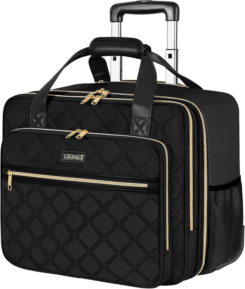 Ytonet Rolling Laptop Bag Women, Rolling Briefcase for Women, 17.3 Inch Laptop Bag with Wheels Ro... | Amazon (US)