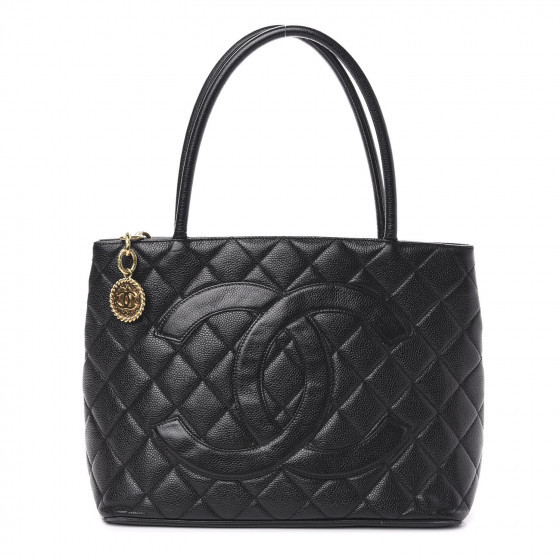 CHANEL Caviar Quilted Medallion Tote Black | Fashionphile