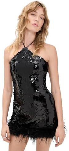 Women's Nicola Faux Fur Hem Mini Dress | Amazon (US)