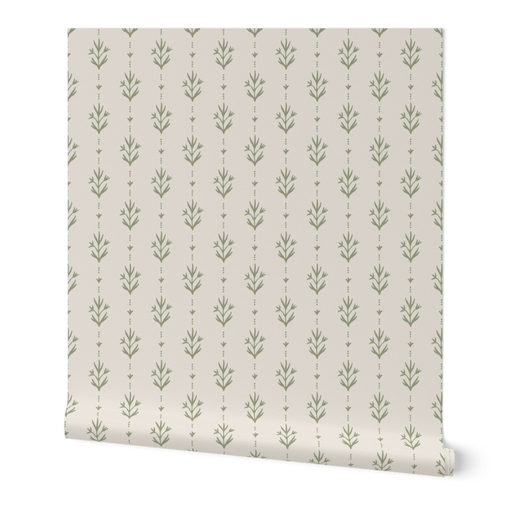 Chelsea Floral Stripe green traditional Wallpaper | Spoonflower | Spoonflower