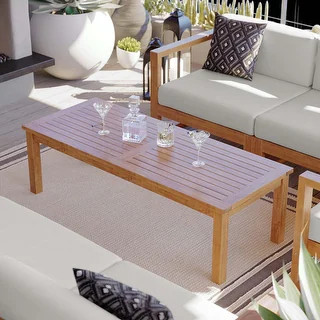 Upland Outdoor Patio Teak Wood Coffee Table - Bed Bath & Beyond - 31910910 | Bed Bath & Beyond